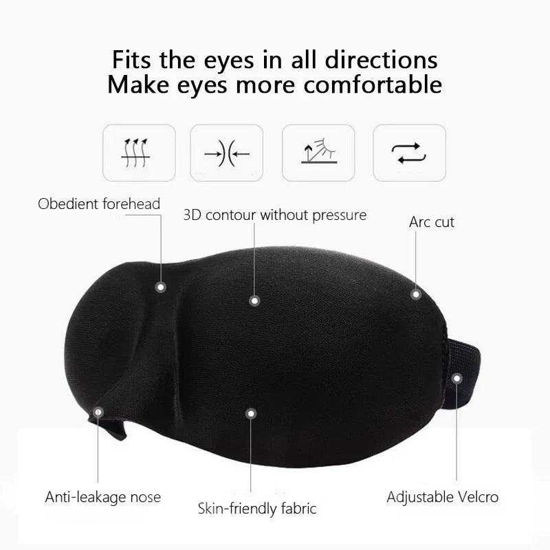 Comfortable Lightweight Eye Cover Soft 3D Contoured Sleeping Mask Breathable Eye Shade for Men and Women Night Travel Rest Aid