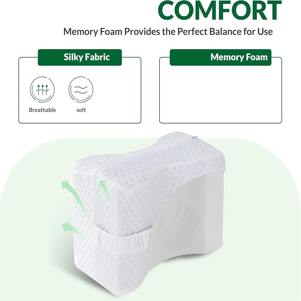 Knee Pillow for Side Sleepers with Straps, Soft Memory Foam Leg & Knee Pillow, memory foam leg pillow for side sleepers