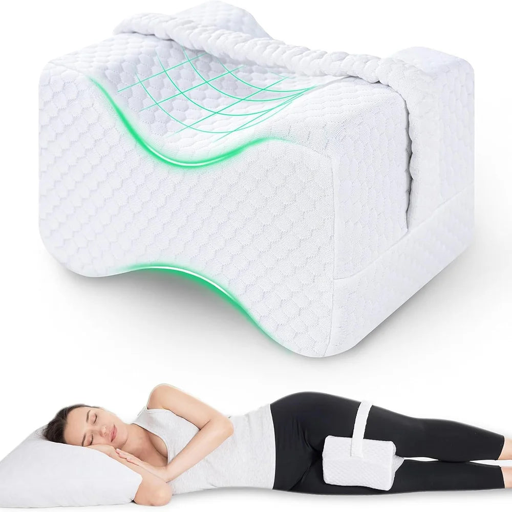 Knee Pillow for Side Sleepers with Straps, Soft Memory Foam Leg & Knee Pillow, memory foam leg pillow for side sleepers