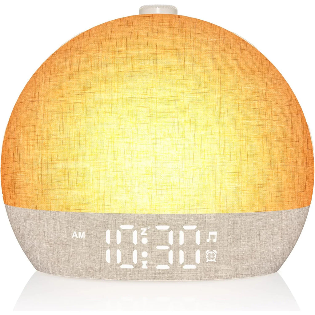 Wake Up Light Sunrise Alarm Clock Timer 30 White Noise Sound Machine Dimmable RGB Night Lights Sleep Aid Snooze Ideal for Gift