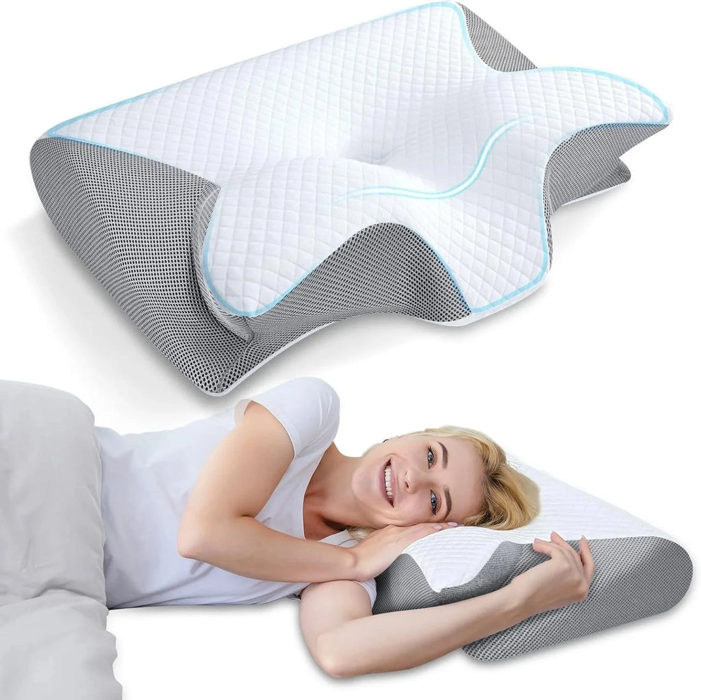 Ergonomic Memory Foam Pillow For Cervical Neck Shoulder Orthopedic Pain Relief